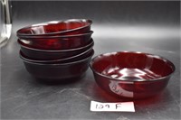 6pcs - Ruby Red Bowls