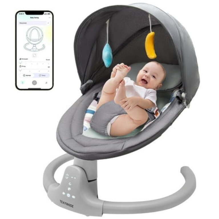 TEAYINGDE Baby Swing for Infants - APP Remote Blue