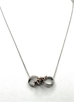 Sterling Silver 14 Kt Diamond Mom Necklace