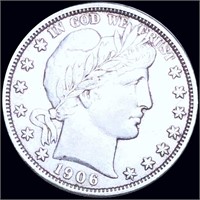 1906-D Barber Silver Quarter CLOSELY UNC