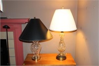 (2) Crystal Lamps, one is marked Waterford
