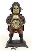 Early Cast Iron Blinking Eye Soldier Clock