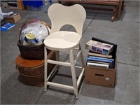 Metal Stool, Picture Frames, Picnic Baskets