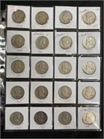 20 Ben Franklin Silver Half Dollars