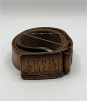 American Motorcycle Assoc. Leather Belt Buckle