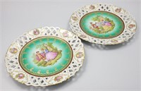 2 Dresden Porcelain Chargers.