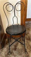 Black vintage wrought iron chair