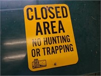 DNR No Hunting Metal Sign - 9x12