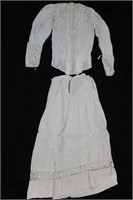 Antique Victorian Linen Blouse & Skirt