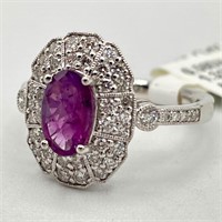 GIA Certified Sapphire & Diamond Ring