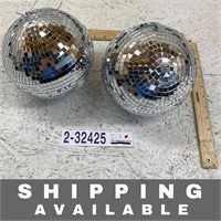 Qty 2 Mirror Disco Ball Silver Party Decoration