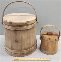 2 Wood Buckets incl Large Firkin