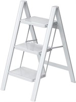 3 Step Ladder  Folding Stool 330lbs  White