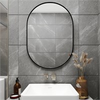 NEUWEABY Oval Bathroom Mirror 20x30  Black