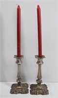 2 pc Vintage Coronet Plated Candle Stick Holders