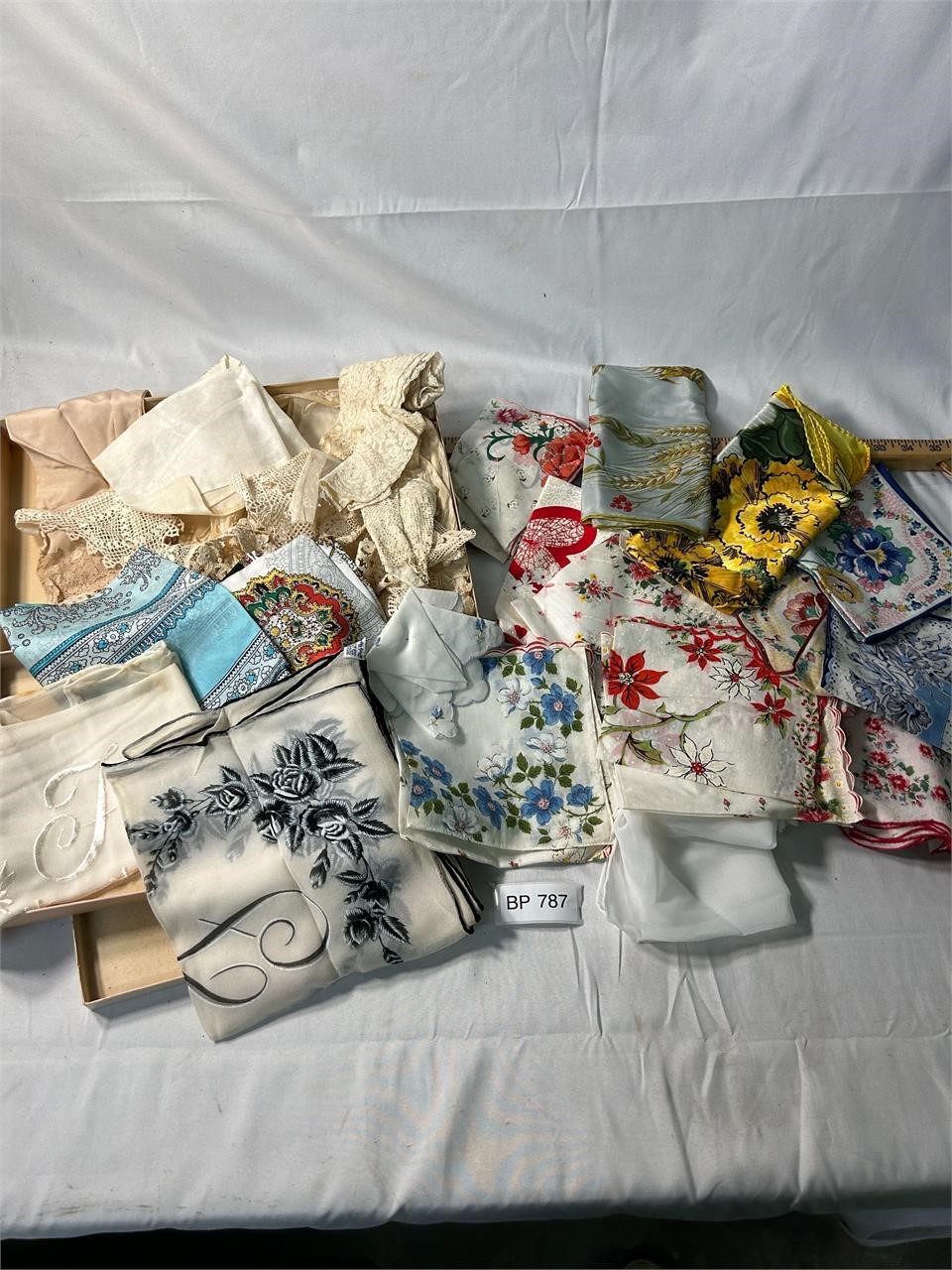 Lot of Antique VTG Silk and Lace Scarves Items