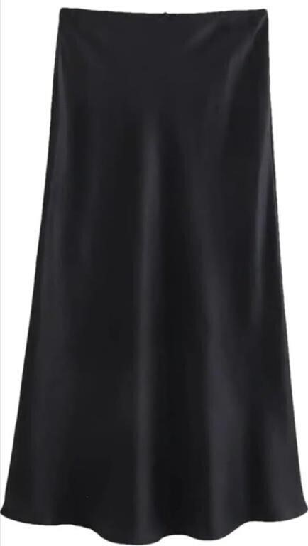 (New - S - black)  Fashion Spring Satin Texture