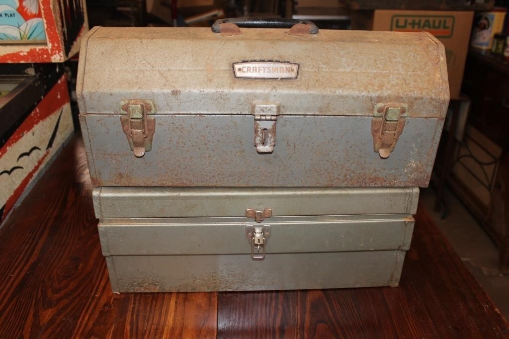 Lot of 2 Metal Toolboxes Craftsman