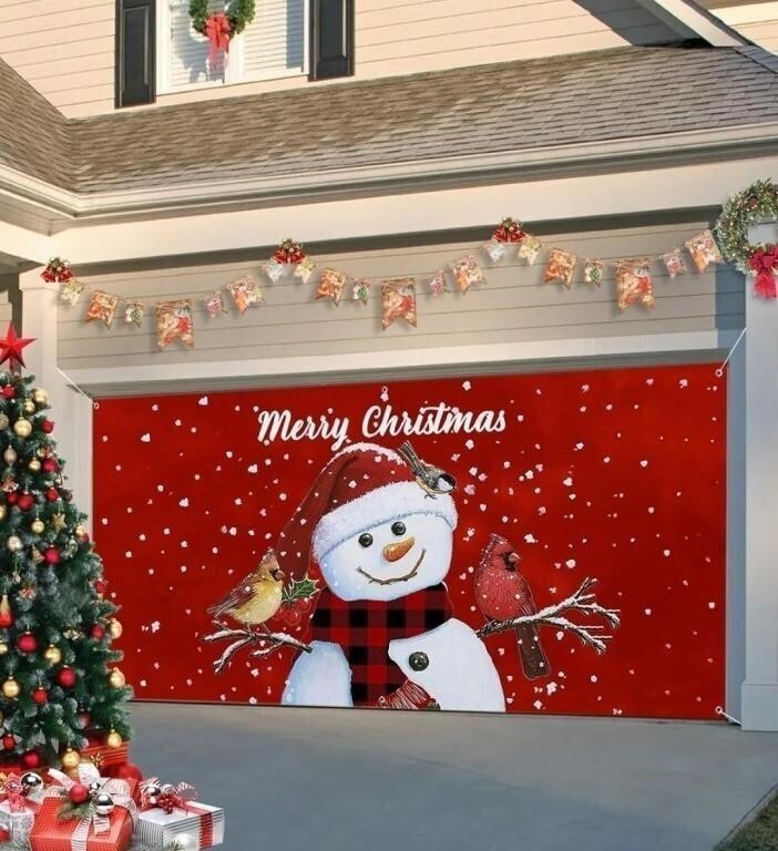 (7 x 8 ft, - different text) Christmas Garage