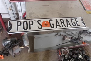 Pop's Garage sign