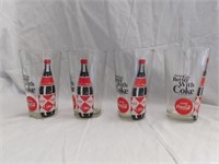 Four "Things Go Better With Coke" heavy glasses