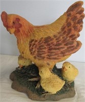 Resin Chicken Statue. Measures 9"H.