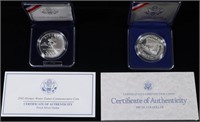 1987 & 2002 SILVER DOLLAR PROOF COMMEM SETS