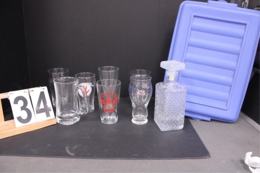 Decanter - Beer Glasses  - Clear Tote