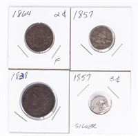 Coin 4 Assorted United States Coins - 1800's