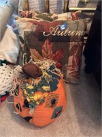 AUTUMN FALL PILLOWS & PLUSH PUMPKIN DECOR