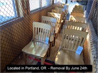 LOT, (8) TEACHER-STYLE WOOD DINING CHAIRS