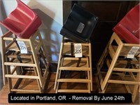 LOT, (2) WOOD HIGH CHAIRS (LOCATED ON 2ND FLOOR)