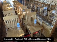 LOT, (8) TEACHER-STYLE WOOD DINING CHAIRS