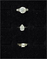 3 Sterling Bridal Rings