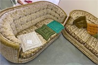 703 - VINTAGE PAIR OF SOFAS W/ACCENT PILLOWS 27" X