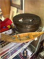 Wooden Box Duck & Boat w/ducks