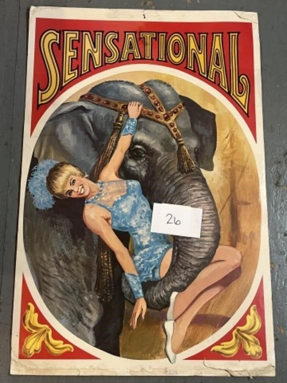 Vintage Kraft sensational circus poster 24x35