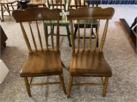 (2) Plank Seat Side Chairs