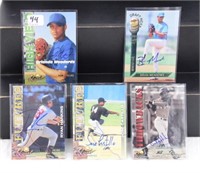 (5) AUTHENTIC AUTOGRAPHED BASEBALL CARDS