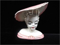 Napco Ceramic Japan Pink Irice Lady Vase