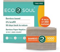 SEALED Bamboo Paper Napkin 4Pk = 1000 Count