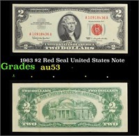 1963 $2 Red Seal United States Note Grades Select