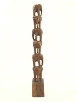Vtg Stacked Elephant Wood Carving