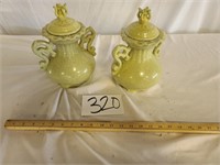 Set of Yellow Decanters