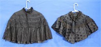 (2) Victorian Black Mourning Capelets