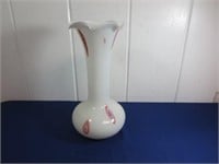 Murano White Art Glass Vase