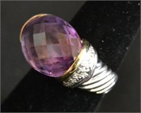 Sterling Silver & Amethyst Lady's Ring