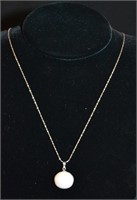 Sterling Silver Chain W/ Fresh Water Pearl Pendant