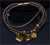 Black Italian Leather Bracelet w/ Magnetic Clasp