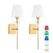 Gold Battery Operated Wall Sconce Set of 2